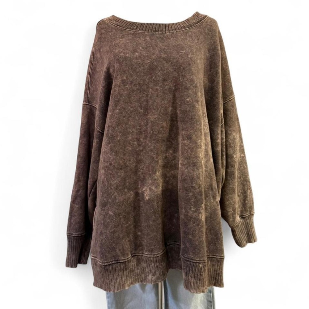 Oversized Grunge Crew Neck Sweater Distressed Slouchy Alt Girl Y2K Streetwear